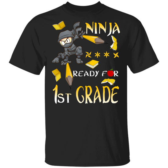 Ninja Ready For 1st Grade Funny Ninja Back To School Kids Gifts T-Shirt - Macnystore