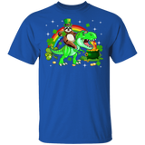 Leprechaun Sloth Riding T-rex Funny St Patrick's Day Gifts T-Shirt - Macnystore