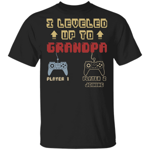 Vintage I Leveled Up To Grandpa Gamer Gamer Controller Father's Day Gifts T-Shirt - Macnystore