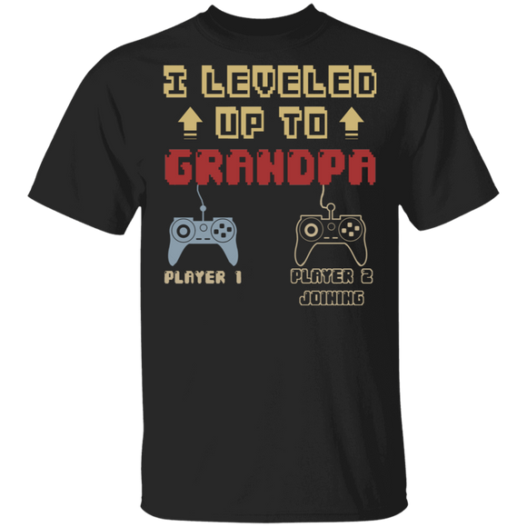 Vintage I Leveled Up To Grandpa Gamer Gamer Controller Father's Day Gifts T-Shirt - Macnystore