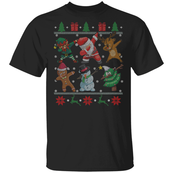 Christmas Dab Shirt Elf Santa Deer Gingerbread Snowman Christmas Tree Dabbing Cool Christmas Gifts Christmas T-Shirt - Macnystore