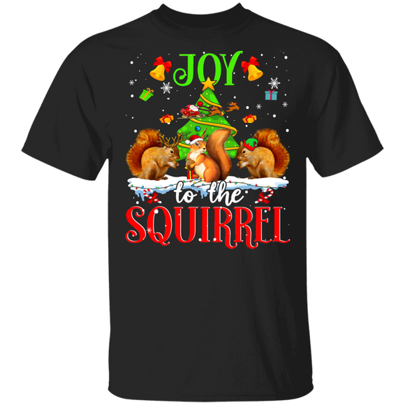 Christmas Squirrel Shirt Joy To The Squirrel Funny Christmas Santa Elf Reindeer Squirrel Lover Gifts T-Shirt - Macnystore
