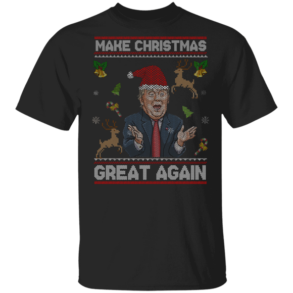 Christmas Trump Lover Shirt Make Christmas Great Again Funny Christmas Sweater Santa Trump Lover Gifts Christmas T-Shirt - Macnystore