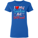 I Love My Smokin Hot Girlfriend Cute Valentine Couple Ladies T-Shirt - Macnystore