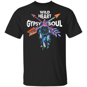 Wild Heart Gypsy Soul Cool Dream Catcher Shirt Matching Boho Hippie Lover Fans Gifts T-Shirt - Macnystore