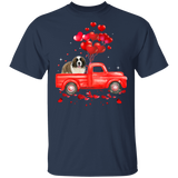 St. Bernard Riding Truck St. Bernard Dog Pet Lover Matching Shirts For Couples Boys Girl Women Personalized Valentine T-Shirt - Macnystore