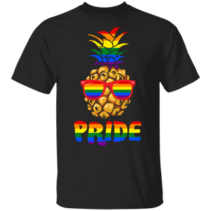 Pride LGBT Pineapple Proud LGBT Flag Gay Lesbian Gifts T-Shirt - Macnystore