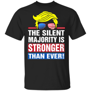 The Silent Majority Is Stronger Than Ever Cool American Flag President Donald Trump 4th Of July Gifts T-Shirt - Macnystore