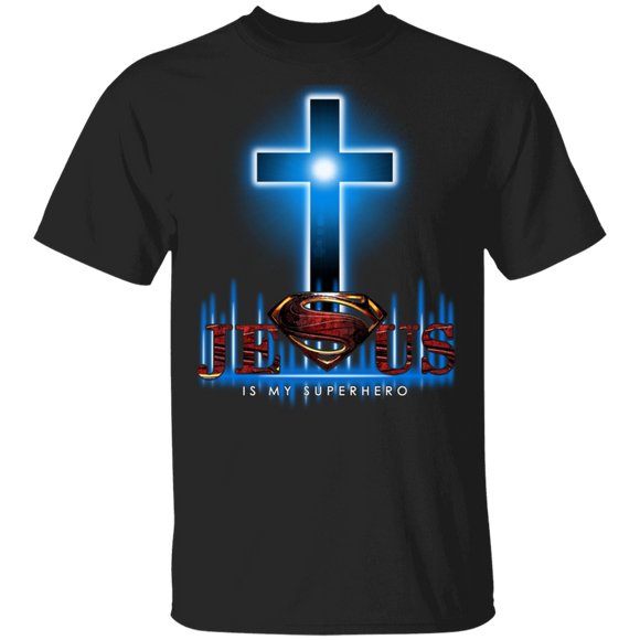 Jesus Is My Superhero Cool Jesus Christ Cross Superman Fans Christian Shirt T-Shirt - Macnystore