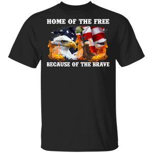 Home Of The Free Because Of The Brave Cool American Flag Eagle Veteran Gifts T-Shirt - Macnystore
