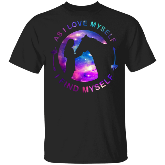 As I Love Myself I Find My Self Cute Horse In Moon Shirt Matching Girl Women Horse Lover Gifts T-Shirt - Macnystore