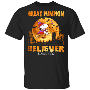 Great Pumpkin Believer Since 1966 Funny Ghostly Pumpkin Halloween Gifts T-Shirt - Macnystore