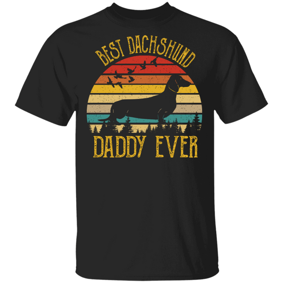 Retro Vintage Best Dachshund Daddy Ever Dog Lover T-Shirt - Macnystore