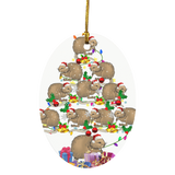 Muskrat Christmas Tree Funny Christmas Tree Light Santa Muskrat Lover Gifts Ornament Xmas - Macnystore