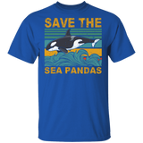 Vintage Square Save The Sea Pandas Cute Sea Panda Shirt Sea Animal Sea Panda Lover Rescue Gifts T-Shirt - Macnystore