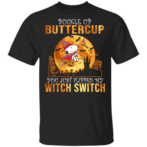 Buckle Up Buttercup You Just Flipped My Witch Switch Halloween Gifts T-Shirt - Macnystore