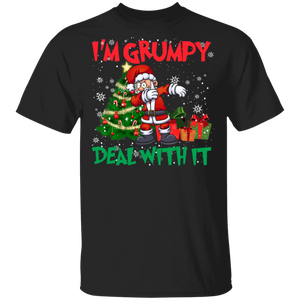 Christmas Santa Shirt I'm Grumpy Deal With It Cool Christmas Dabbing Santa Lover Gifts Christmas T-Shirt - Macnystore