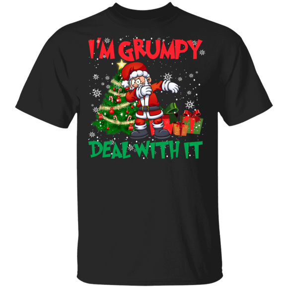 Christmas Santa Shirt I'm Grumpy Deal With It Cool Christmas Dabbing Santa Lover Gifts Christmas T-Shirt - Macnystore