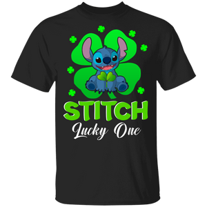 Cute Stittch Lucky One Clover St Patrick's Day Movies Lover T-Shirt - Macnystore