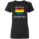 This Is My Valentine Shirt Cute Gay Pride LGBTQ Matching Shirts For Couples Boys Girl Women Personalized Valentine Gifts Ladies T-Shirt - Macnystore