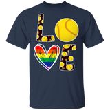 Cute Love LGBT Softball Shirt Matching Proud LGBT Support Gay Lesbian Softball Lover Player Gifts T-Shirt - Macnystore