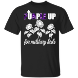 Purple Up For Military Kids Funny Military Child Month Children Men Women Sunflower Lover Gifts T-Shirt - Macnystore