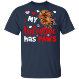 My Valentine Has Paws Dachshund Pet Couple Wife Husband Fiance Fiancee Boyfriend Girlfriend Valentine T-Shirt - Macnystore
