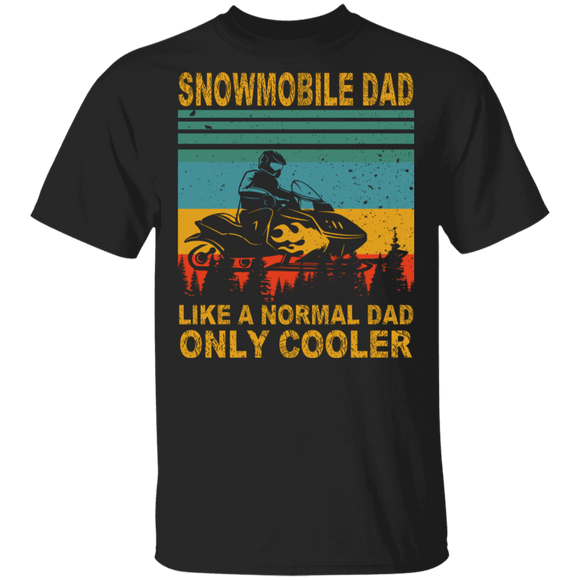 Vintage Retro Snowmobile Dad Like A Normal Dad Only Cooler Father Day Gifts T-Shirt - Macnystore