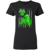 Green Beer American Flag Drunker St Patrick's Day Irish Gift Ladies T-Shirt - Macnystore
