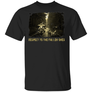 Respect To The Fallen Ones Cool Motorcycle Riders Biker Gifts T-Shirt - Macnystore