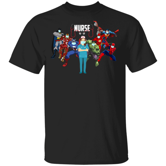 Superheroes Nurse Funny Cute Hero Nurse Stethoscope Shirt Matching Doctor Nurse Medical Men Women Gifts T-Shirt - Macnystore