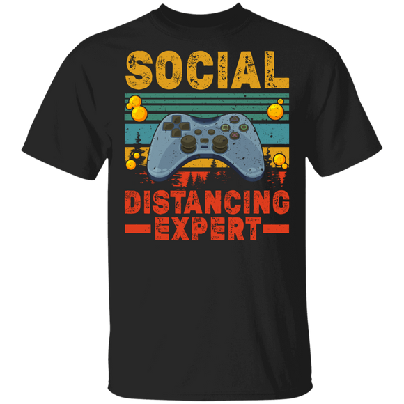 Gamer Shirt Vintage Retro Social Distancing Expert Funny Video Gamer Gaming Gamer Gifts T-Shirt - Macnystore