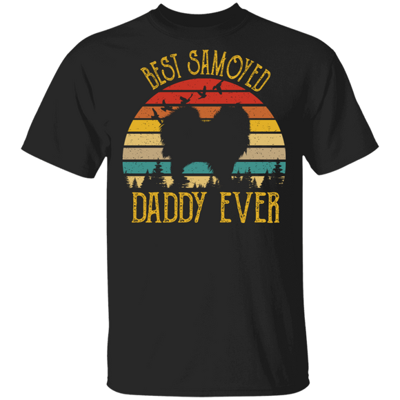 Retro Vintage Best Samoyed Daddy Ever Dog Lover T-Shirt - Macnystore