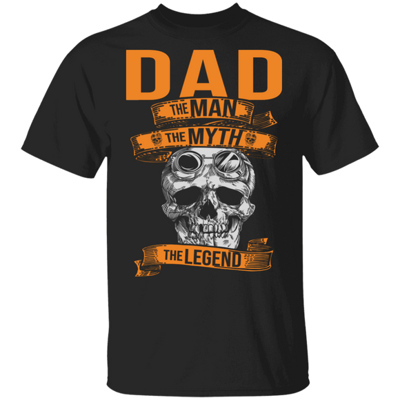 Dad The Man The Myth The Legend Cool Skull Shirt Matching Dad Papa Father's Day Gifts T-Shirt - Macnystore