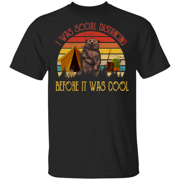 Vintage I Was Social Distancing Before It Was Cool  Bear T-Shirt - Macnystore
