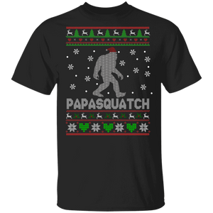 Christmas Bigfoot Shirt Papasquatch Ugly Funny Christmas Sweater Santa Bigfoot Sasquatch Lover X-mas Dad Gifts T-Shirt - Macnystore
