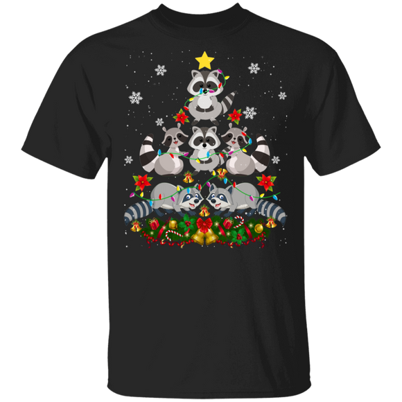 Christmas Tree Shirt Raccoon Christmas Tree Cute X-mas Tree Raccoon Lover Gifts Christmas T-Shirt - Macnystore