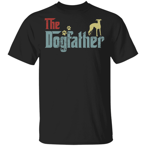 Vintage The Dogfather Cool Whippet Shirt Matching Whippet Dog Lover Owner Fans Trainer Men Dad Father's Day Gifts T-Shirt - Macnystore