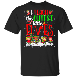 Christmas Teacher Shirt I Teach The Cutest Little Elves Cute Christmas Elf Teacher Lover Gifts Christmas T-Shirt - Macnystore