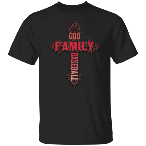 God Family Baseball Cool Christ Cross Matching Baseball Player Lover Fans Gifts T-Shirt - Macnystore