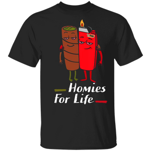 Homies For Life Funny Lighters And Cigar Shirt Matching Cigar Smoking Lover Smoker Gifts T-Shirt - Macnystore