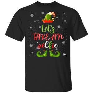 Christmas Elf Lover Shirt Let's Take An Elfie Funny Christmas Elf Lover Matching Family Group Gifts T-Shirt - Macnystore