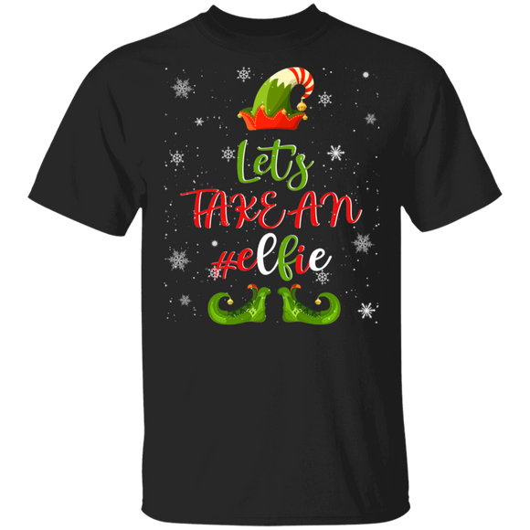 Christmas Elf Lover Shirt Let's Take An Elfie Funny Christmas Elf Lover Matching Family Group Gifts T-Shirt - Macnystore