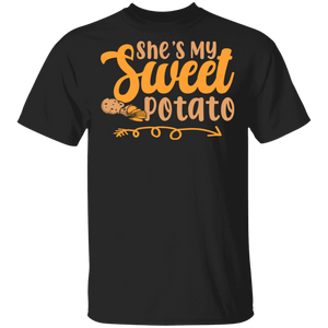 Thanksgiving Shirt She's My Sweet Potato Cool Thanksgiving Couple Lover Gifts Thanksgiving T-Shirt - Macnystore