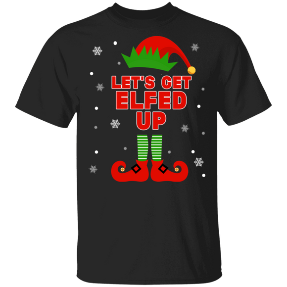 Christmas Elf Lover Shirt Let's Get Elfed Up Funny Christmas Elf Lover Matching Family Group Gifts T-Shirt - Macnystore