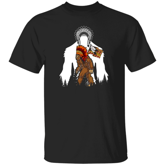 Bigfoot Lover Shirt Bigfoot Native Blood Pride Redskin Lover Gifts T-Shirt - Macnystore
