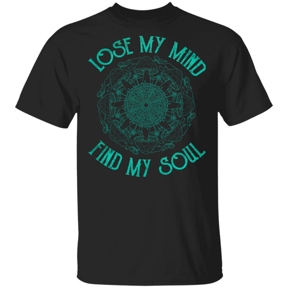 Love My Mind Find My Soul Cool Circle Mushroom Around Mushroom Lover Fans Gifts T-Shirt - Macnystore