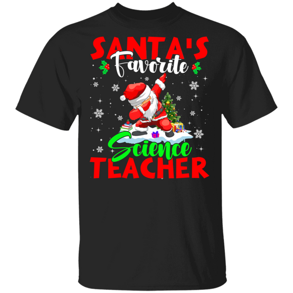 Christmas Santa Shirt Santa's Favorite Science Teacher Cool Christmas Santa Dabbing Gifts Christmas T-Shirt - Macnystore