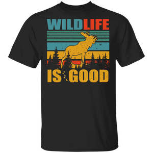 Vintage Retro Wild Life Is Good Cool Moose Wild Animal Lover Fans Gifts T-Shirt - Macnystore