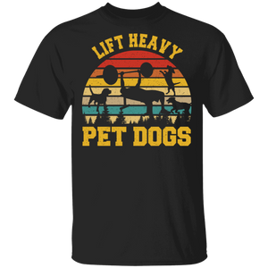 Vintage Retro Lift Heavy Pet Dogs Funny Gym Dog   Lifting Weights Dog Lover Gifts T-Shirt - Macnystore